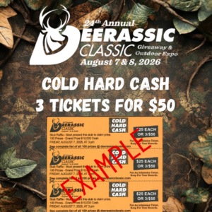 2026 Cold Hard Cash Tickets (3 for $50)