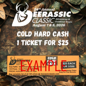 2026 Cold Hard Cash Tickets (1 for $25)